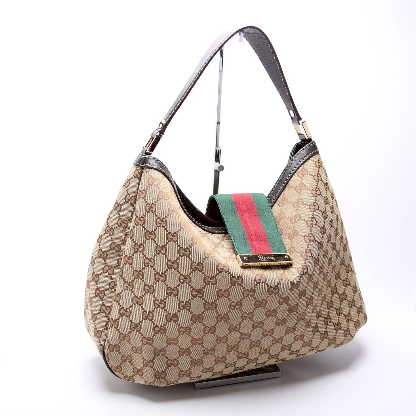 Gucci 233604 GG Canvas New Ladies Web Large Hobo Bag