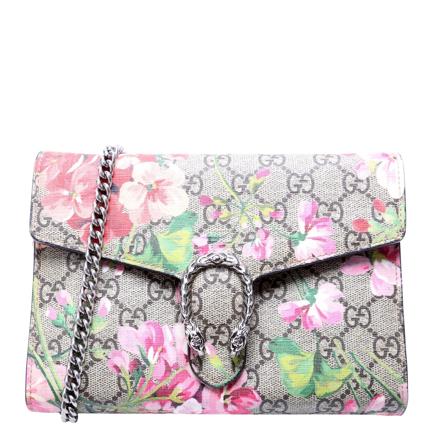 Gucci 401231 Dionysus GG Blooms Mini Wallet Beige/Pink Bag
