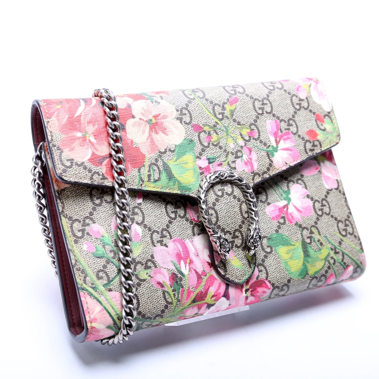 Gucci 401231 Dionysus GG Blooms Mini Wallet Beige/Pink Bag