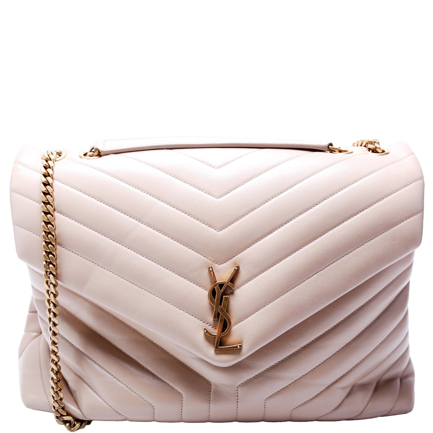 Saint Laurent Loulou Satchel Large Beige Bag