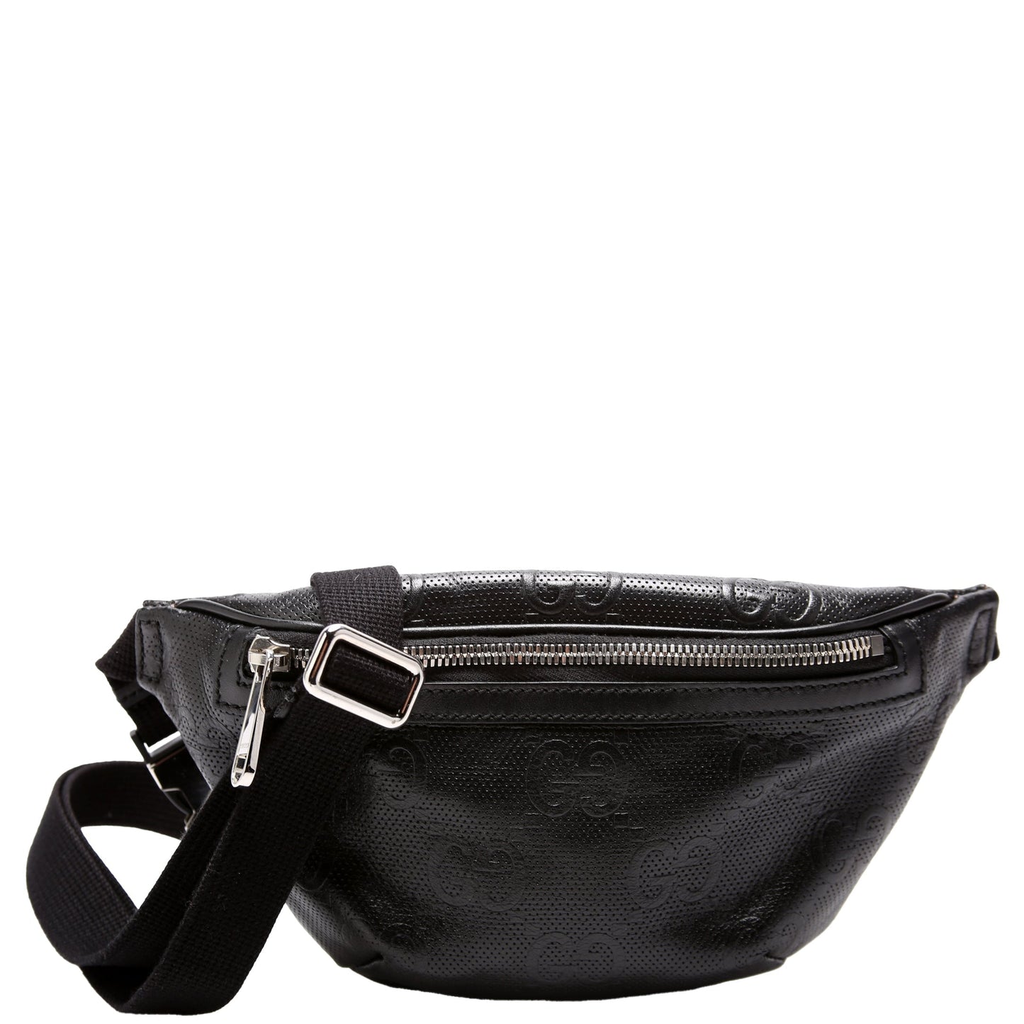 Gucci 658582 GG Embossed Belt Black Bag