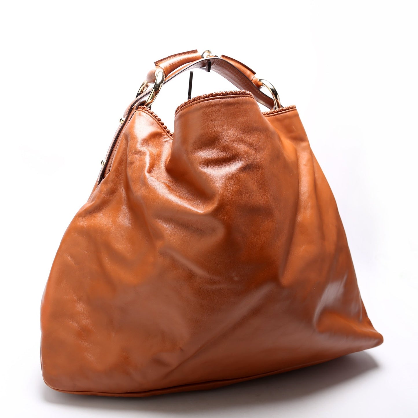 Gucci 114900 Horsebit Leather Hobo Brown Bag
