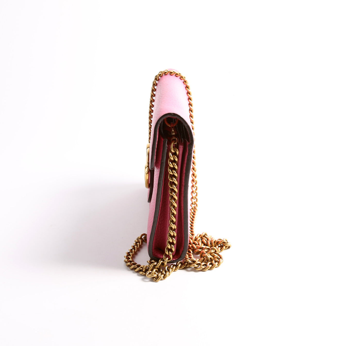 Gucci 401232 Marmont Chain Wallet Pink Bag