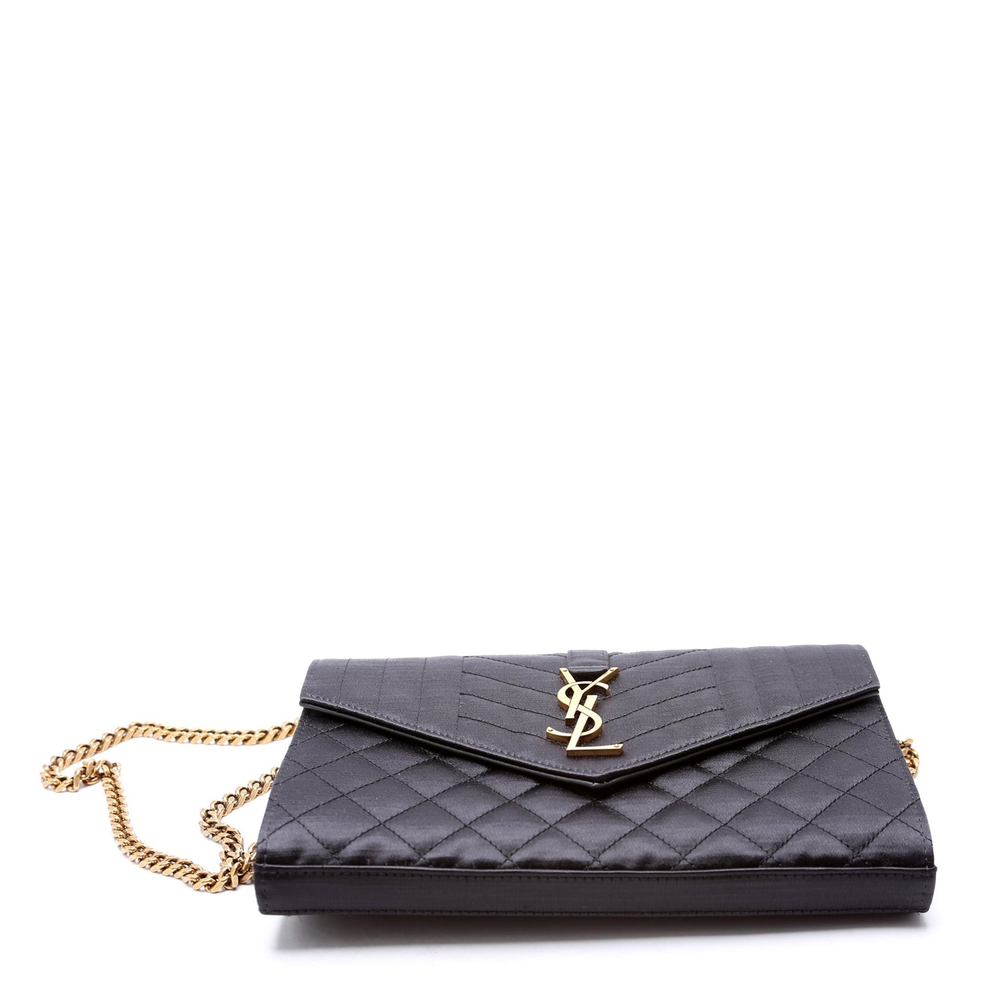 Saint Laurent Triquilt Satin Chain Wallet 620280 Bag