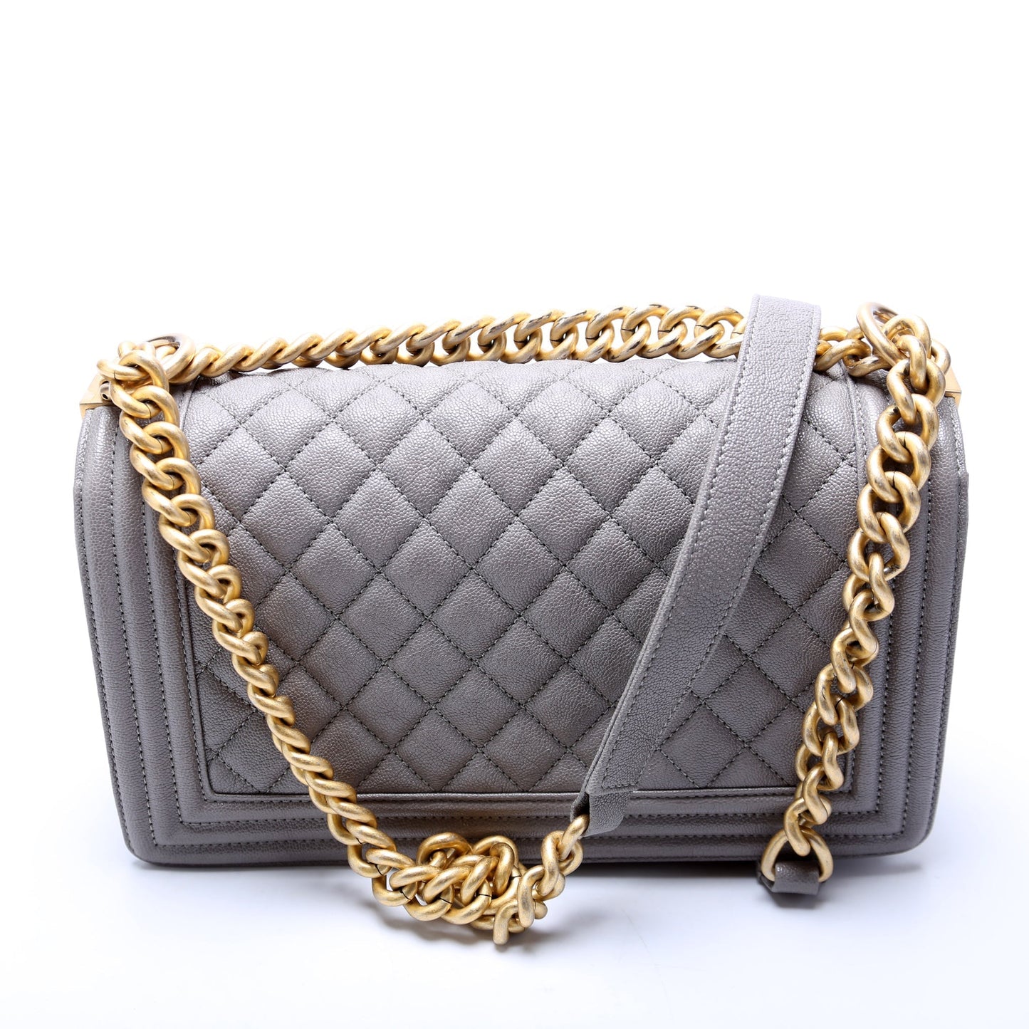 Chanel Boy Flap Medium Old Caviar 25-28M Grey Bag