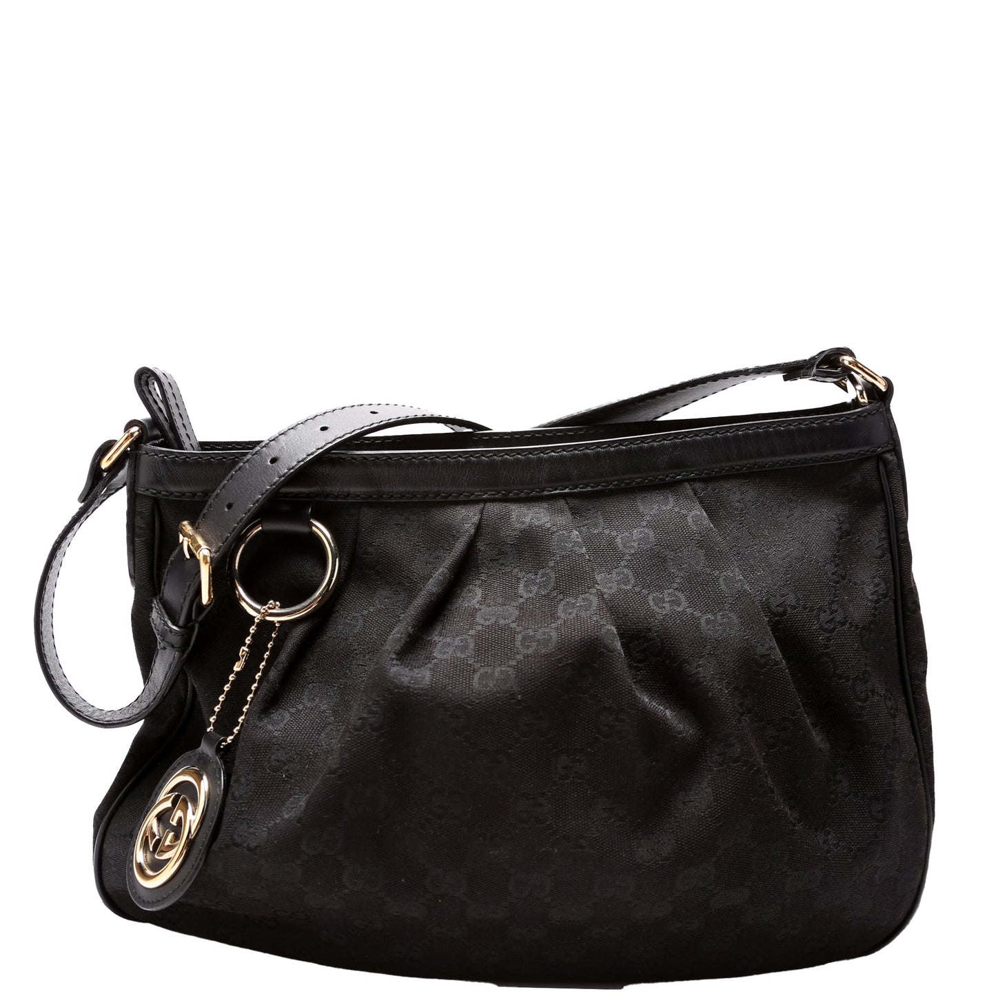 Gucci 296834 GG Canvas Sukey Messenger Black Bag
