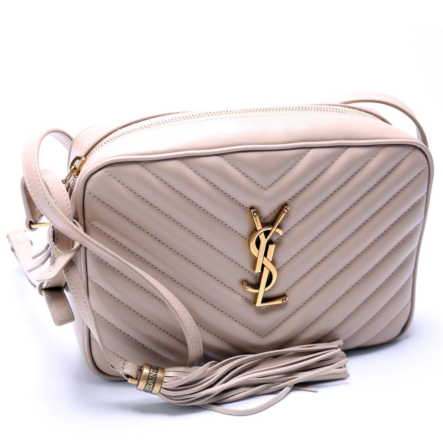 Saint Laurent Lou Camera Quilted 612544 Beige Bag