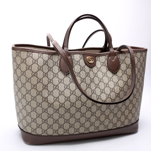 Gucci 739730 Ophidia GG Supreme Medium Tote Brown Bag