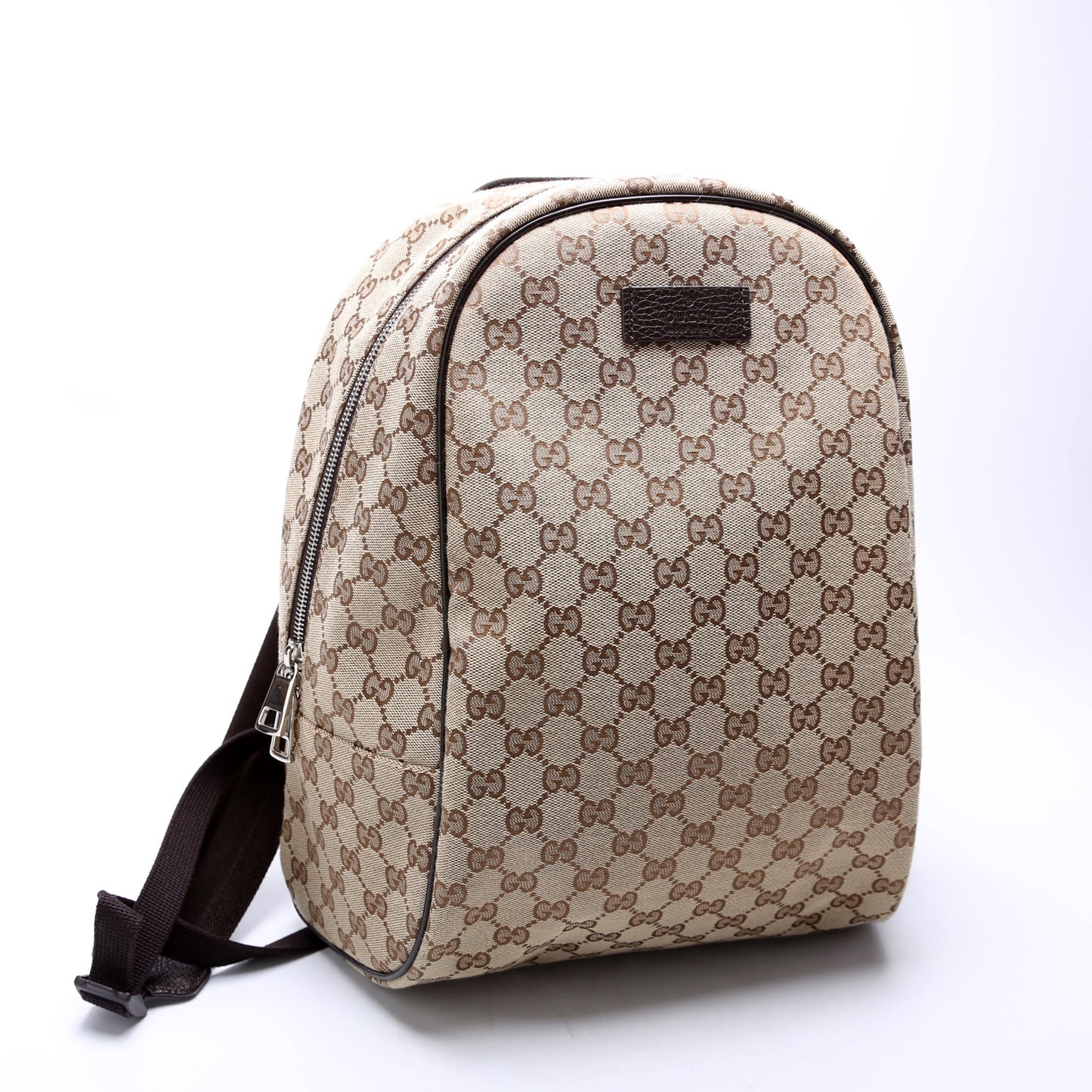 Gucci 449906 GG Canvas Travel Backpack Brown Bag