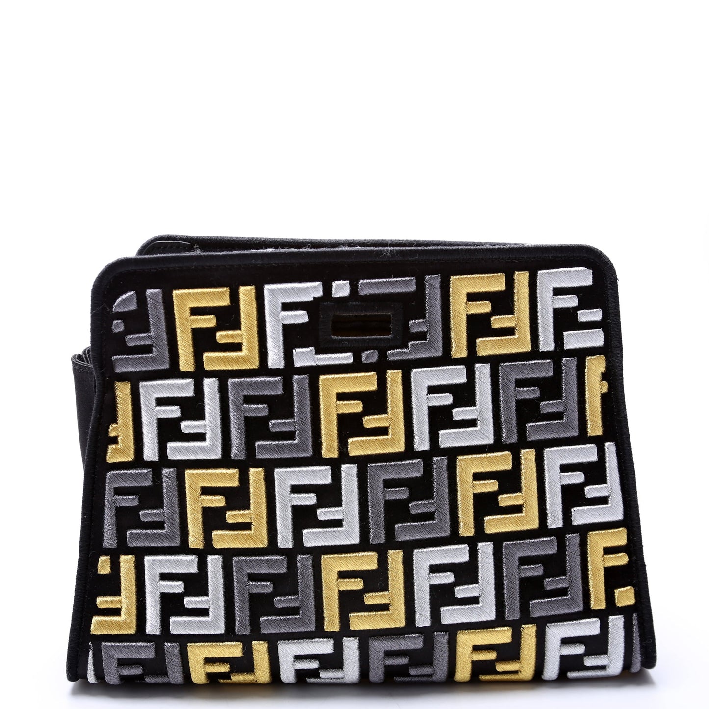 Fendi 7AR717 Peekaboo Defender Pouch Black/Multicolor Bag