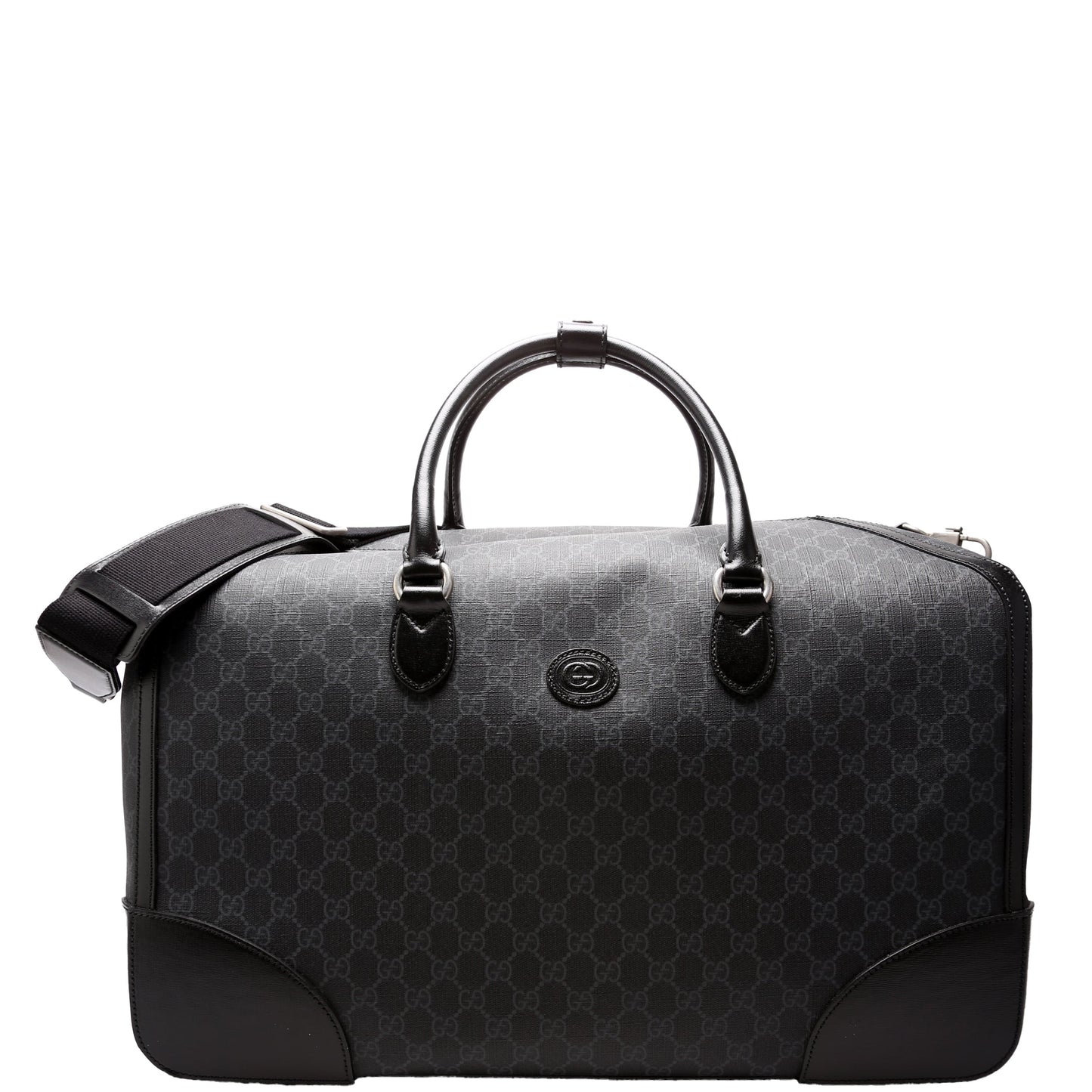 Gucci 696015 GG Supreme Interlocking G Large Duffle Black Bag