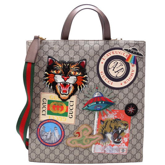 Gucci 474084 Soft GG Supreme Courrier Vertical Tote Bag