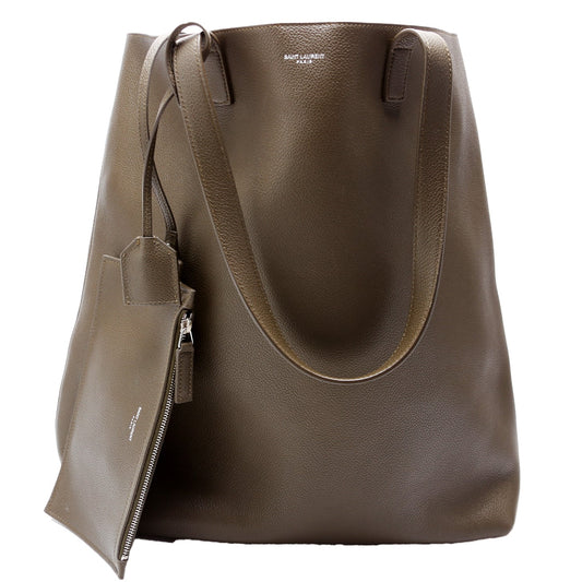 Saint Laurent Bold Shopping Tote Grain Leather Green Bag