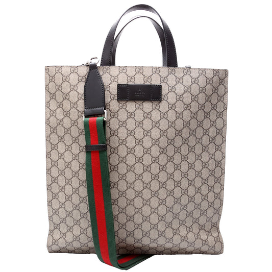 Gucci 456217 GG Supreme Web Vertical Tote Bag