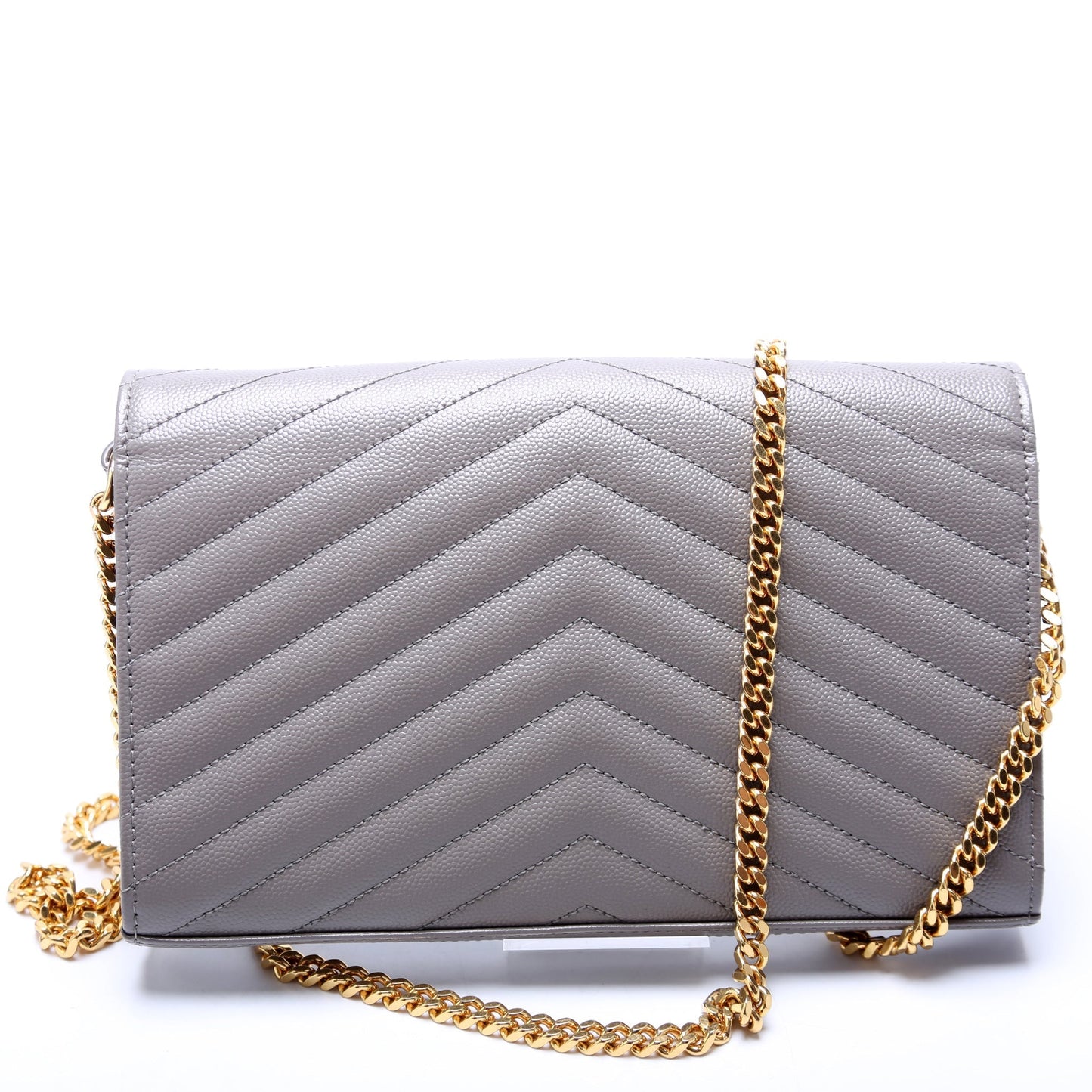 Saint Laurent Grain De Chain Wallet Grey Bag