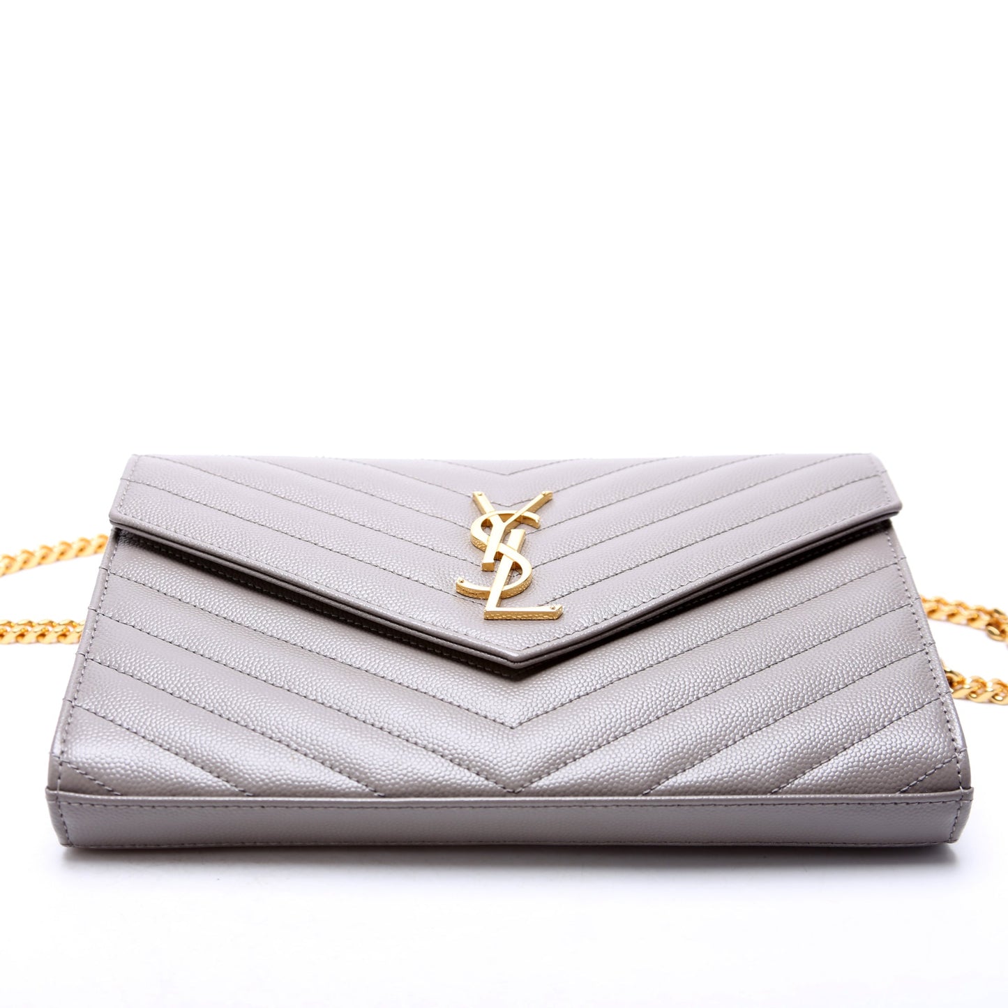 Saint Laurent Grain De Chain Wallet Grey Bag