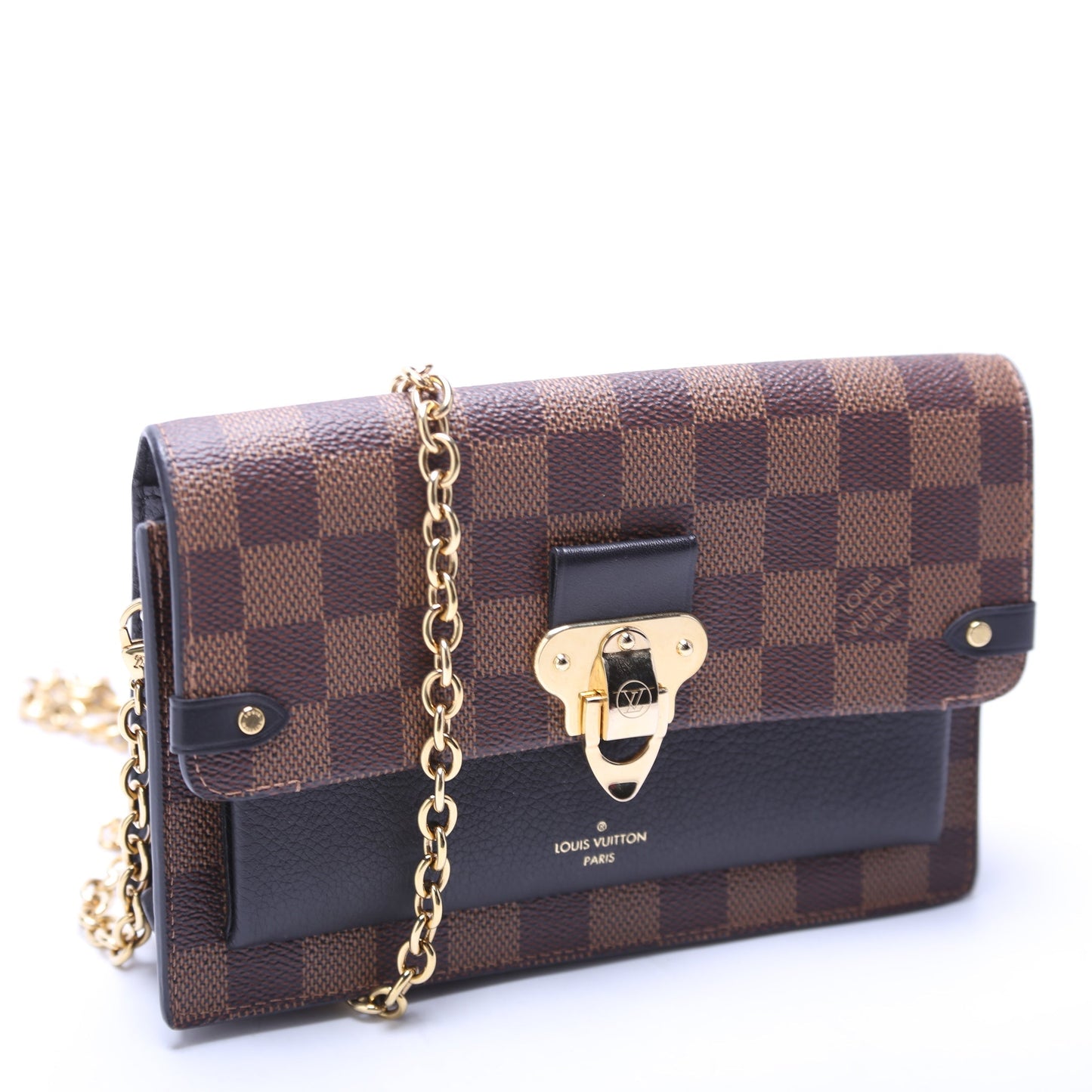 Louis Vuitton Vavin Chain Wallet Damier Ebene Black
