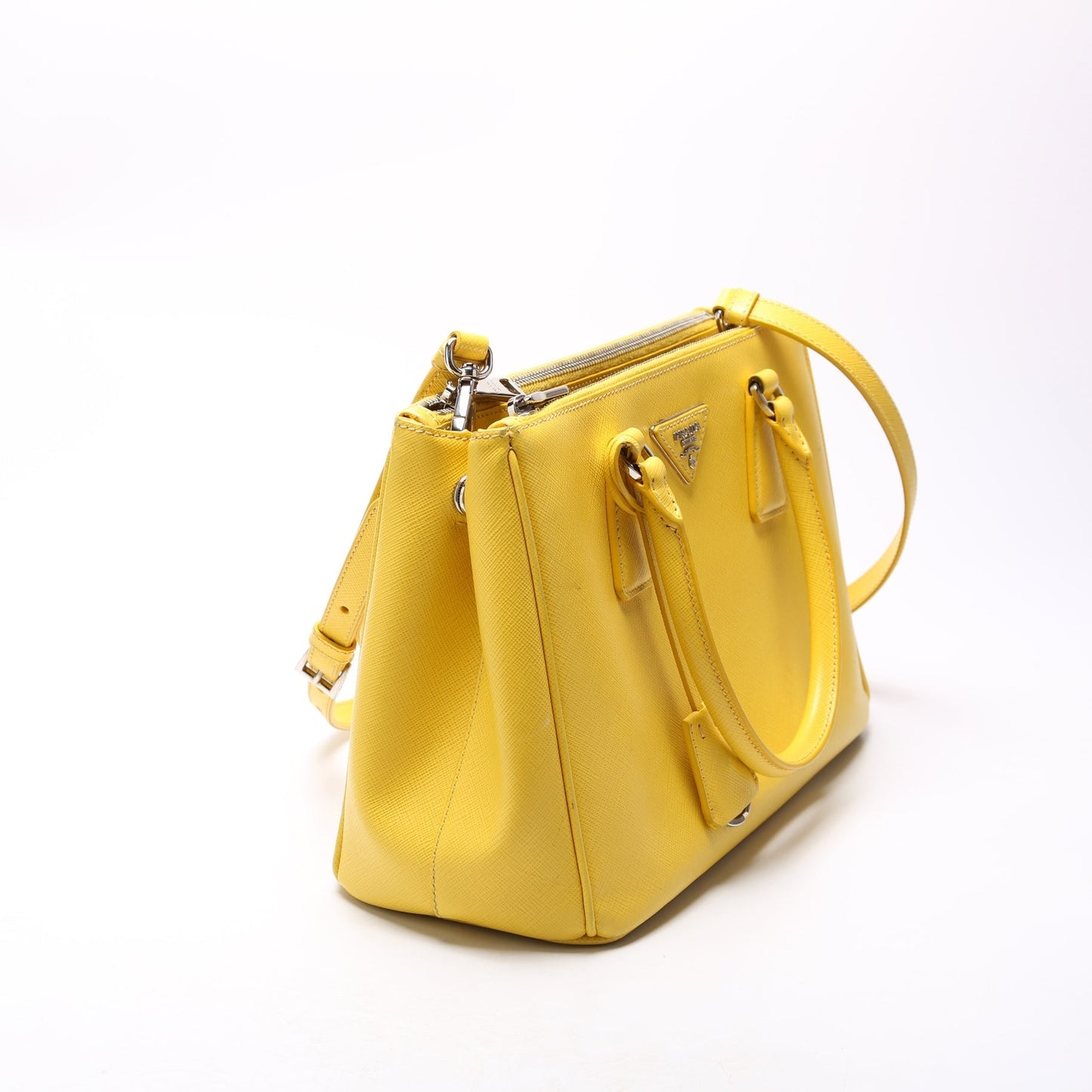 Prada Saffiano Galleria Small Yellow Bag