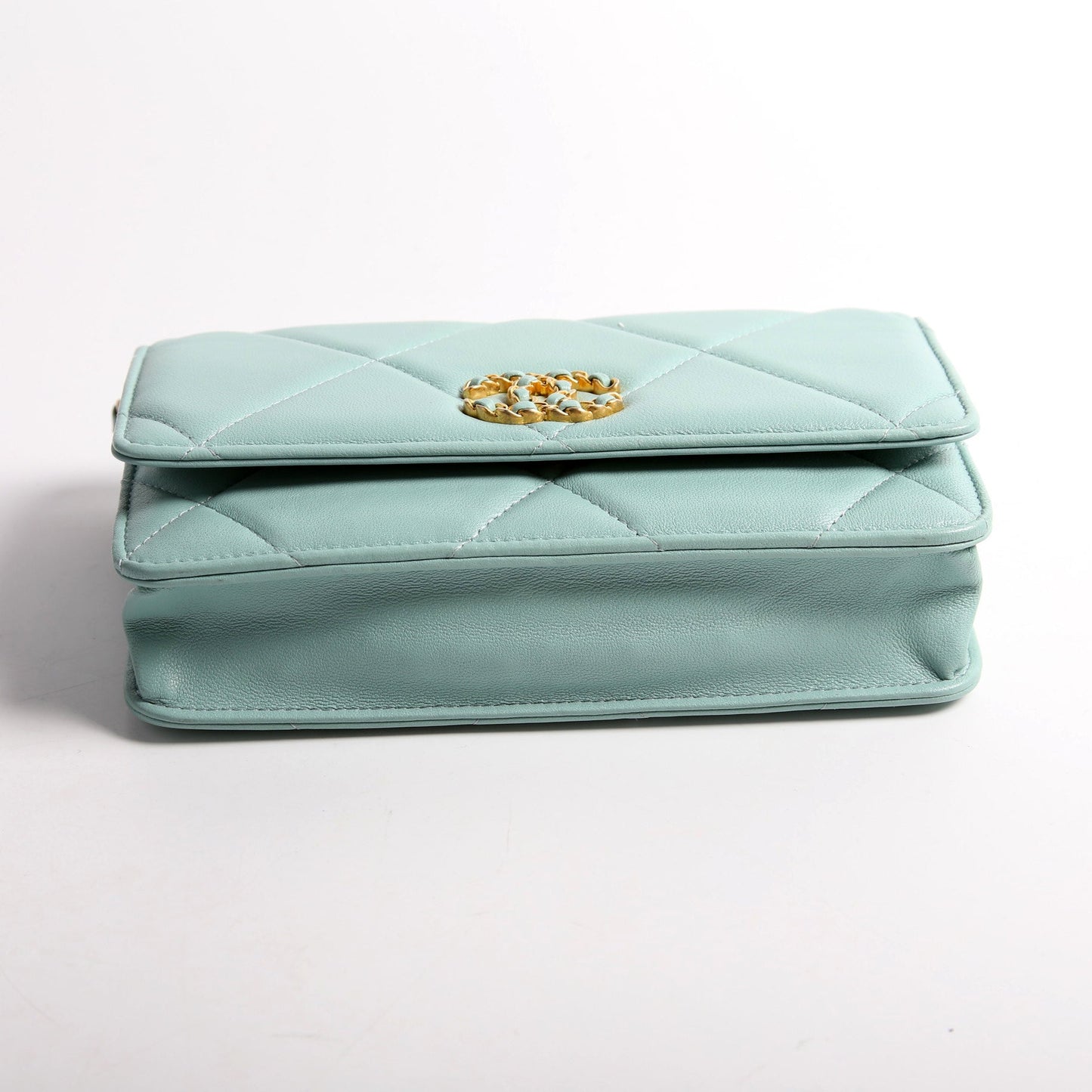 Chanel 19 WOC Quilted Lambskin 29M Blue Bag