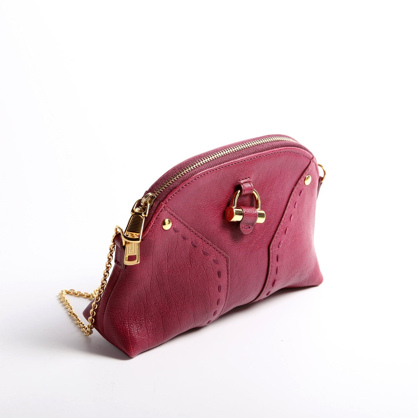 Saint Laurent 291201 Mini Muse Chain Calfskin Berry Bag