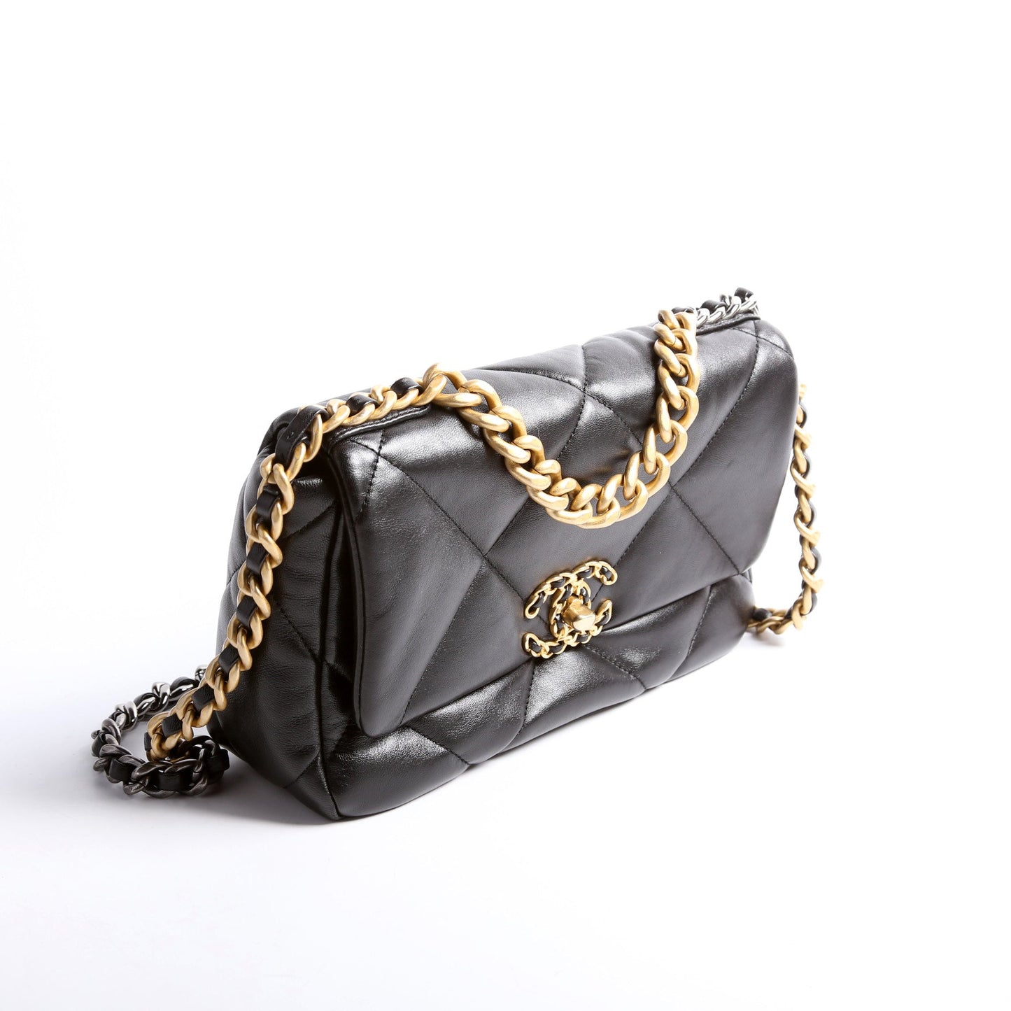 Chanel Quilted Goatskin 19 Medium Flap RFID Black Bag