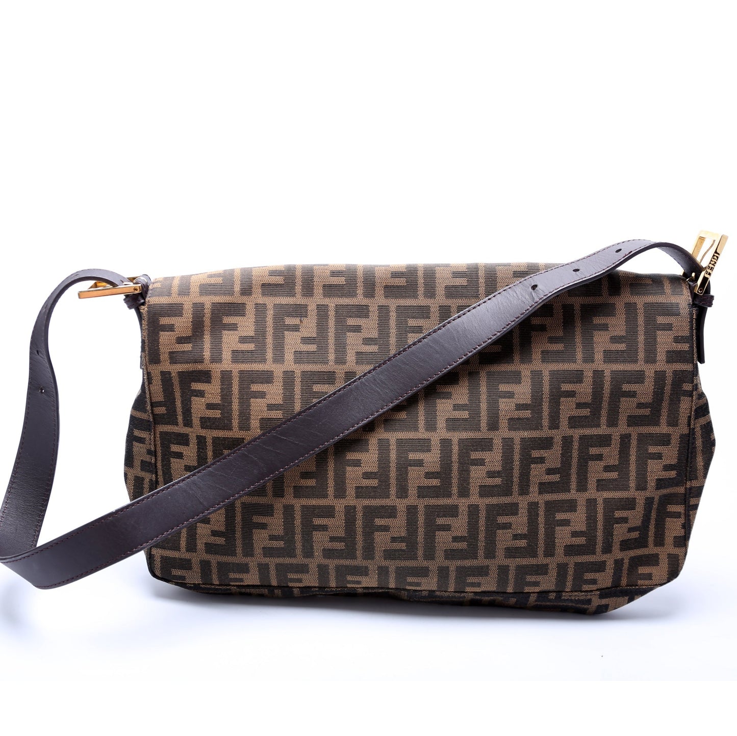 Fendi Zucca Vitelo Messengeruette Brown Bag