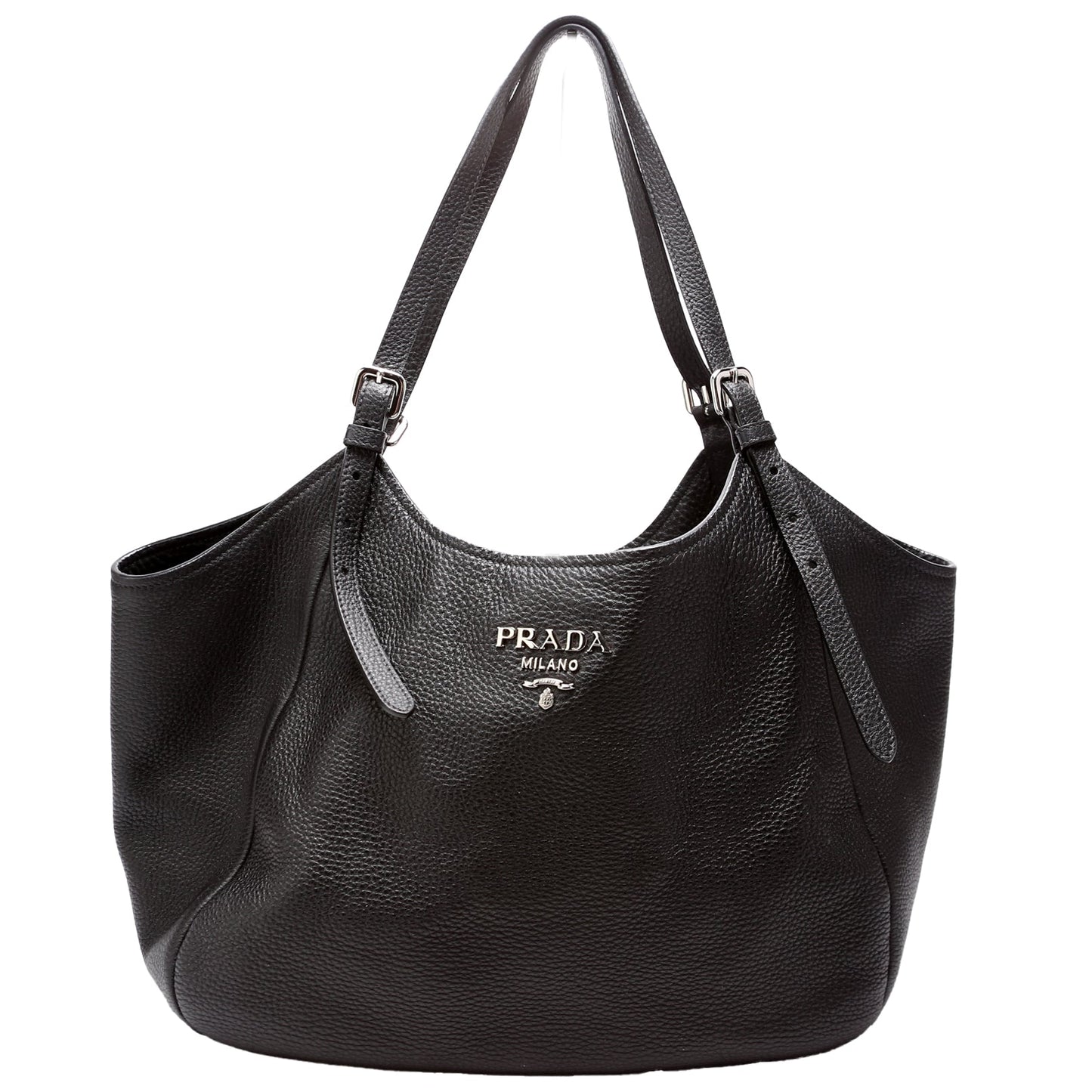 Prada Vitello Daino Leather Shoulder Black Bag