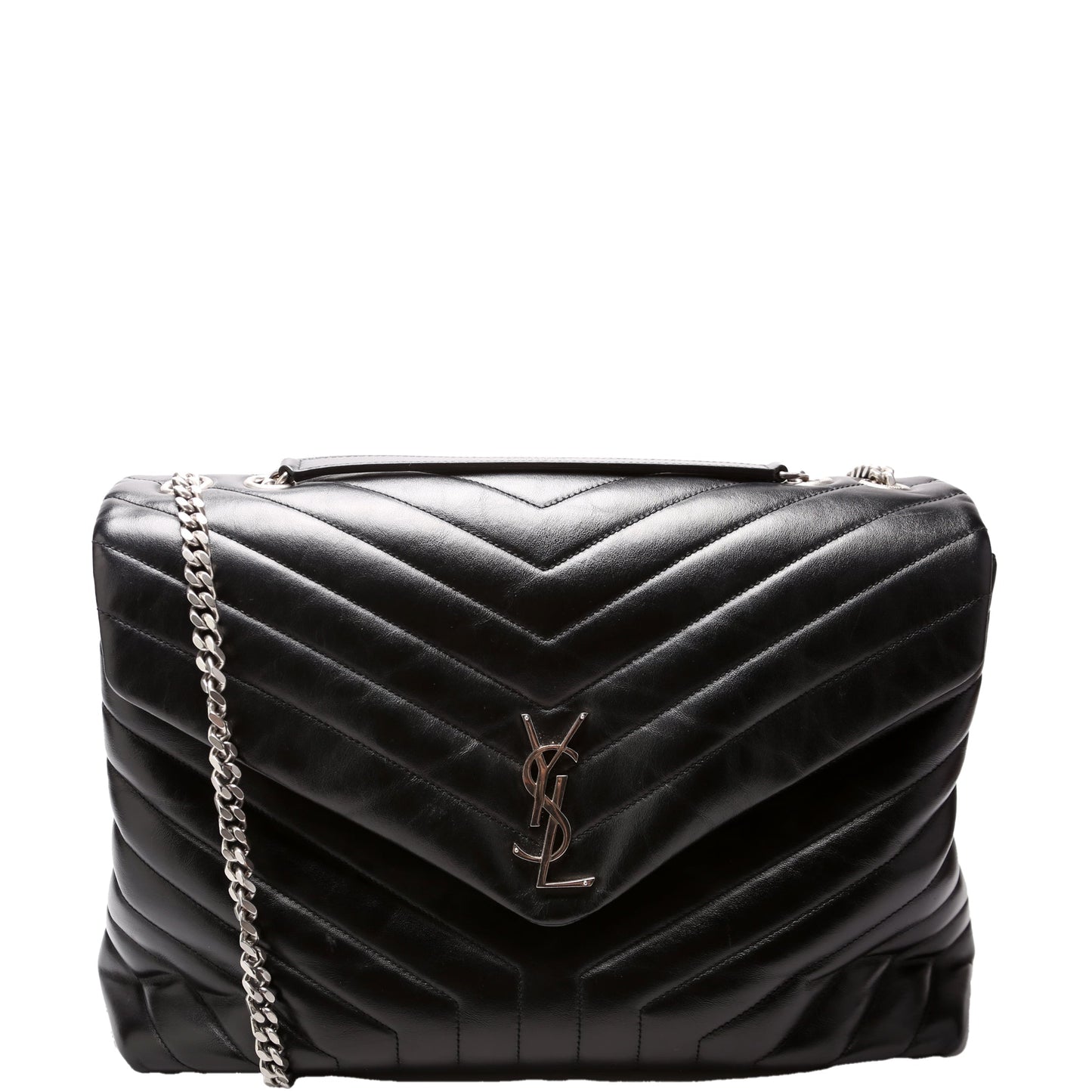 Saint Laurent 487215 Loulou Satchel Large Black Bag