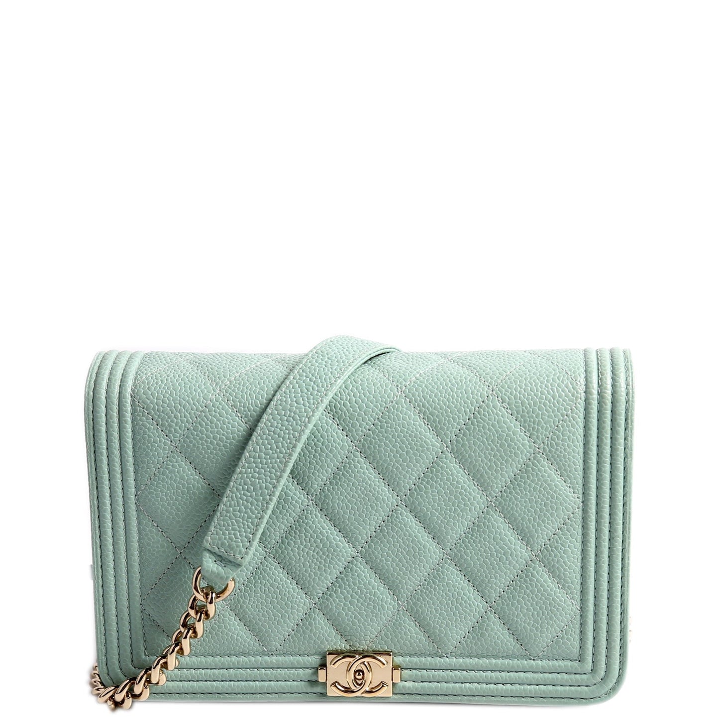 Chanel WOC Bot Caviar Turquoise Bag