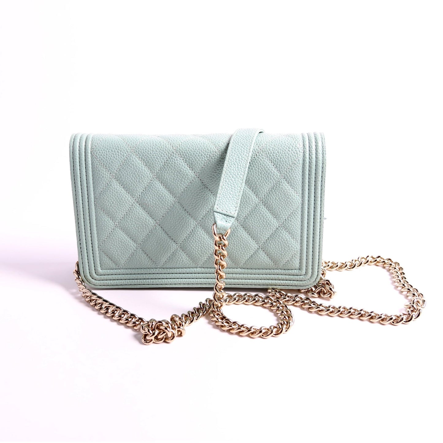 Chanel WOC Bot Caviar Turquoise Bag