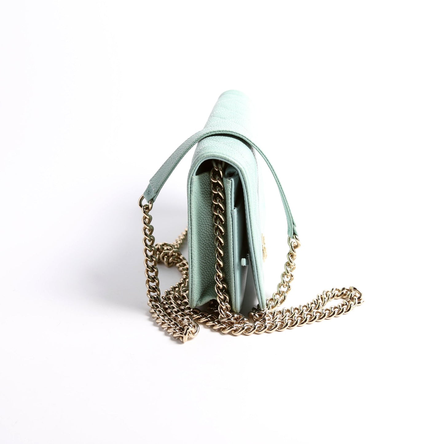 Chanel WOC Bot Caviar Turquoise Bag