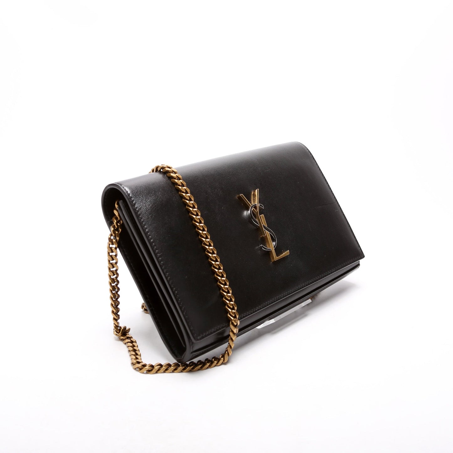 Saint Laurent Cassandre Chain Wallet Black Bag
