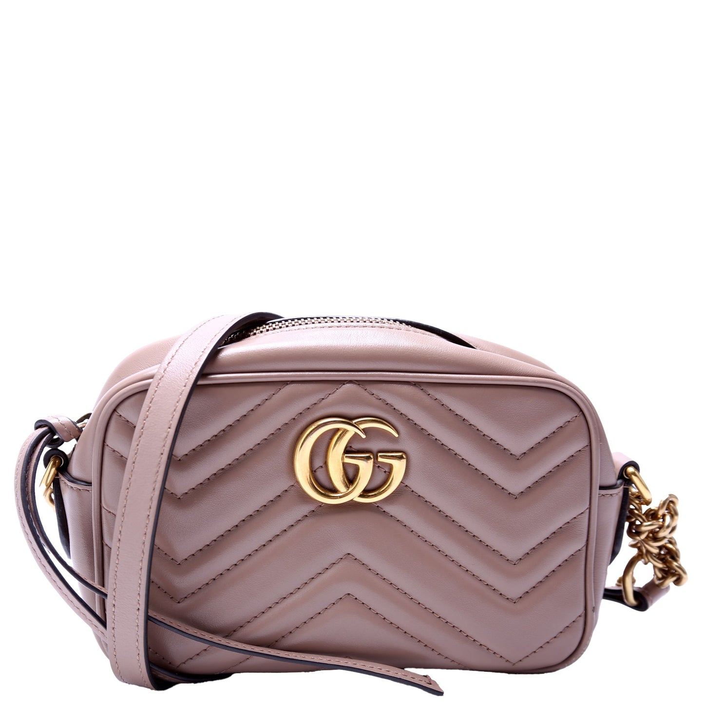 Gucci 448065 Marmont Mini Camera Tan Bag