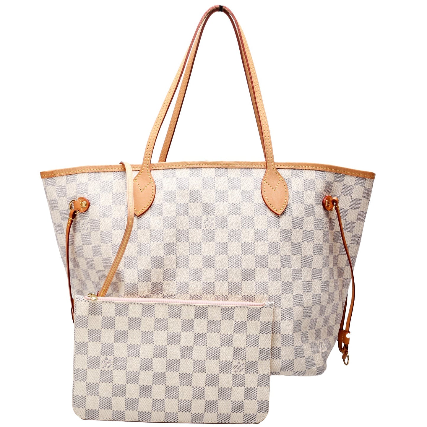 Louis Vuitton Neverfull with Wallet MM Damier Azur