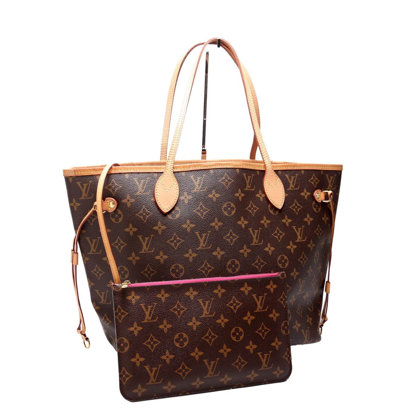 Louis Vuitton Neverfull W/Wallet MM Monogram Pink