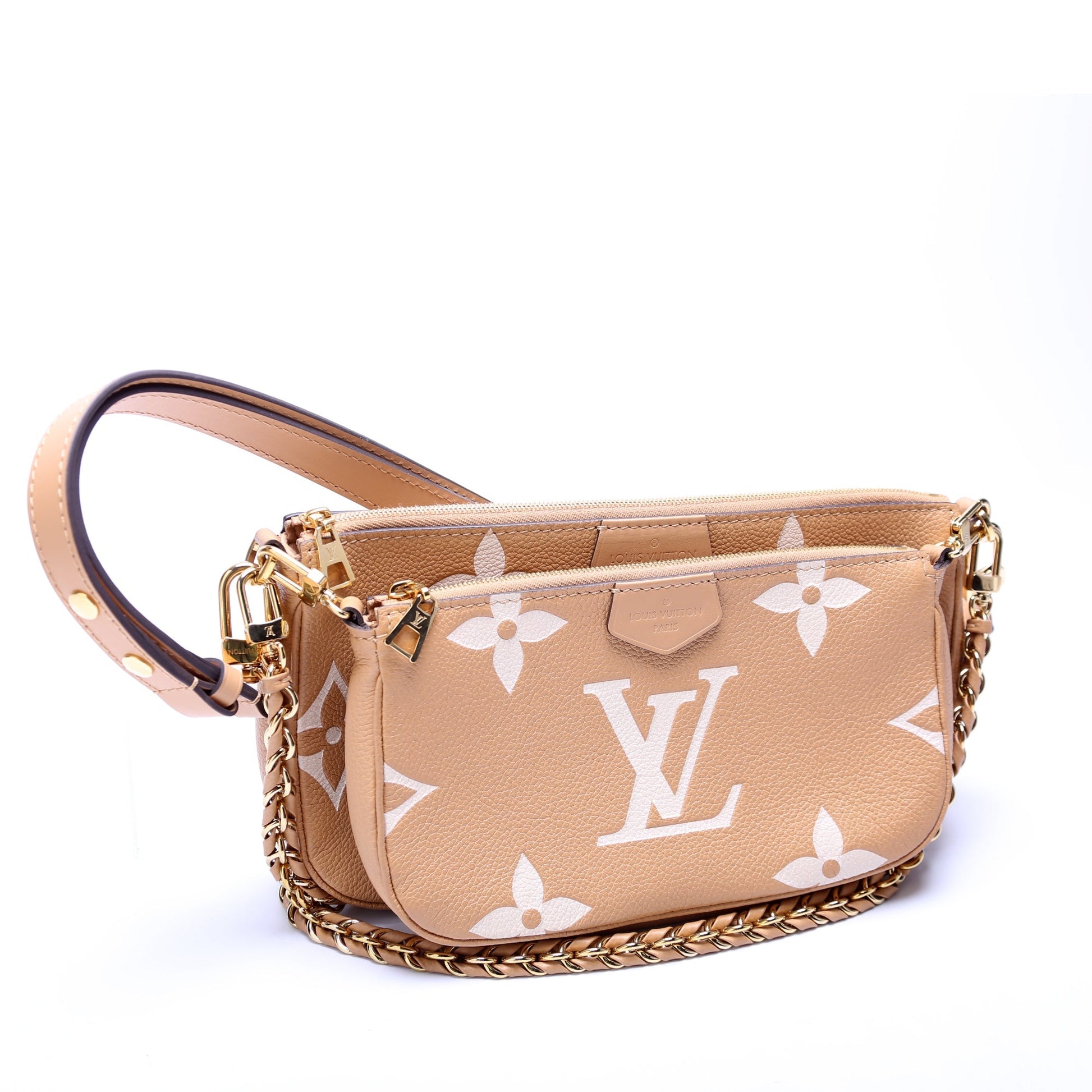 Louis Vuitton Multi Pochette Bicolor Empreinte Tan
