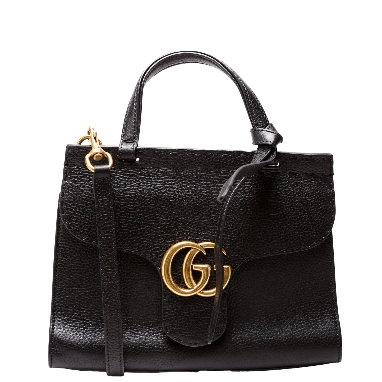 Gucci 442622 Mini Marmont Top Handle Black Bag