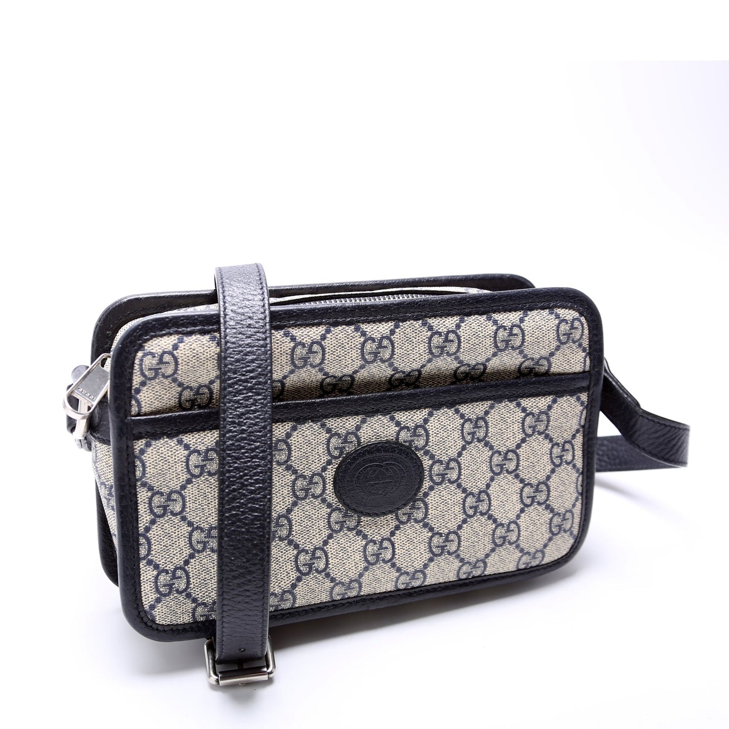 Gucci 658572 GG Supreme Interlocking Mini Blue Bag