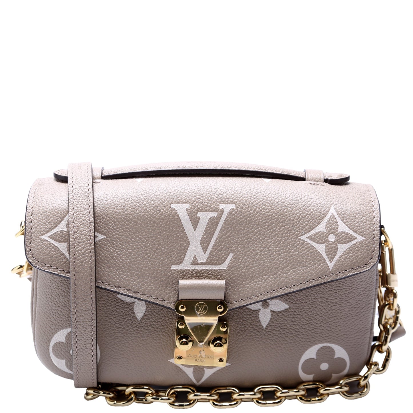 Louis Vuitton Pochette Metis East West Bicolor Empreinte Taupe