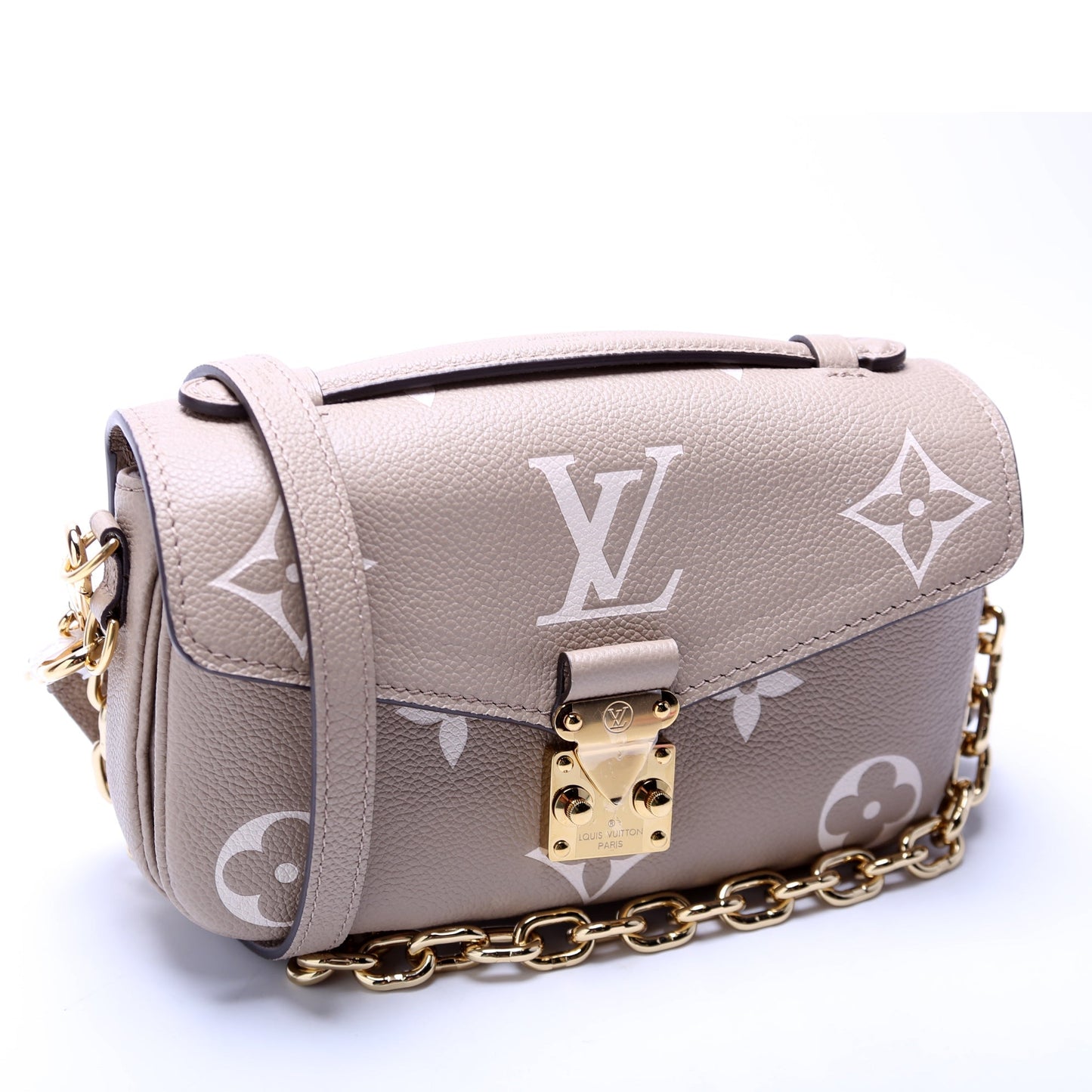Louis Vuitton Pochette Metis East West Bicolor Empreinte Taupe