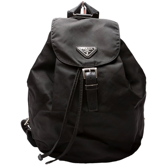 Prada Flap Top Backpack Nylon Vintage Black Bag