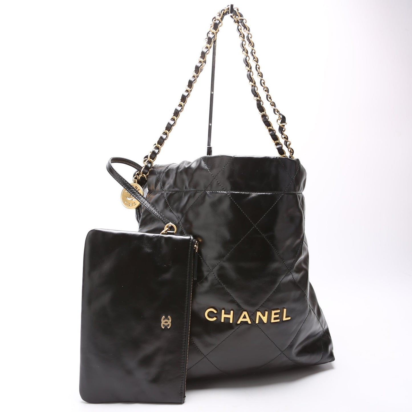 Chanel 22 Quilted Medium Hobo RFID Black Bag