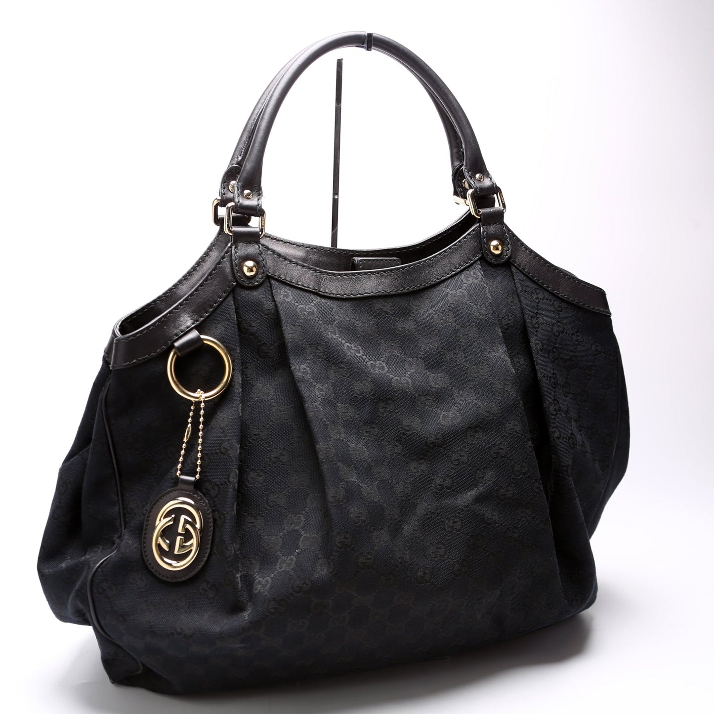Gucci 211943 Sukey GG Canvas Large Black Bag