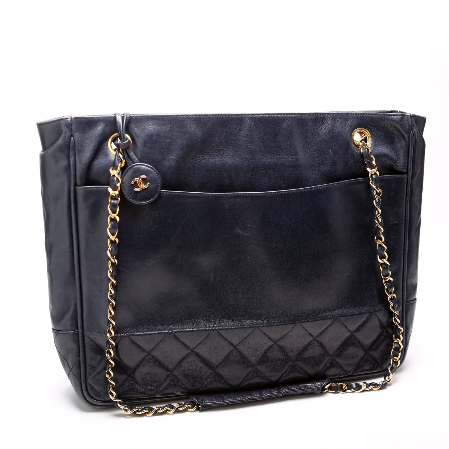 Chanel Vintage Shoulder Lambskin Navy Bag