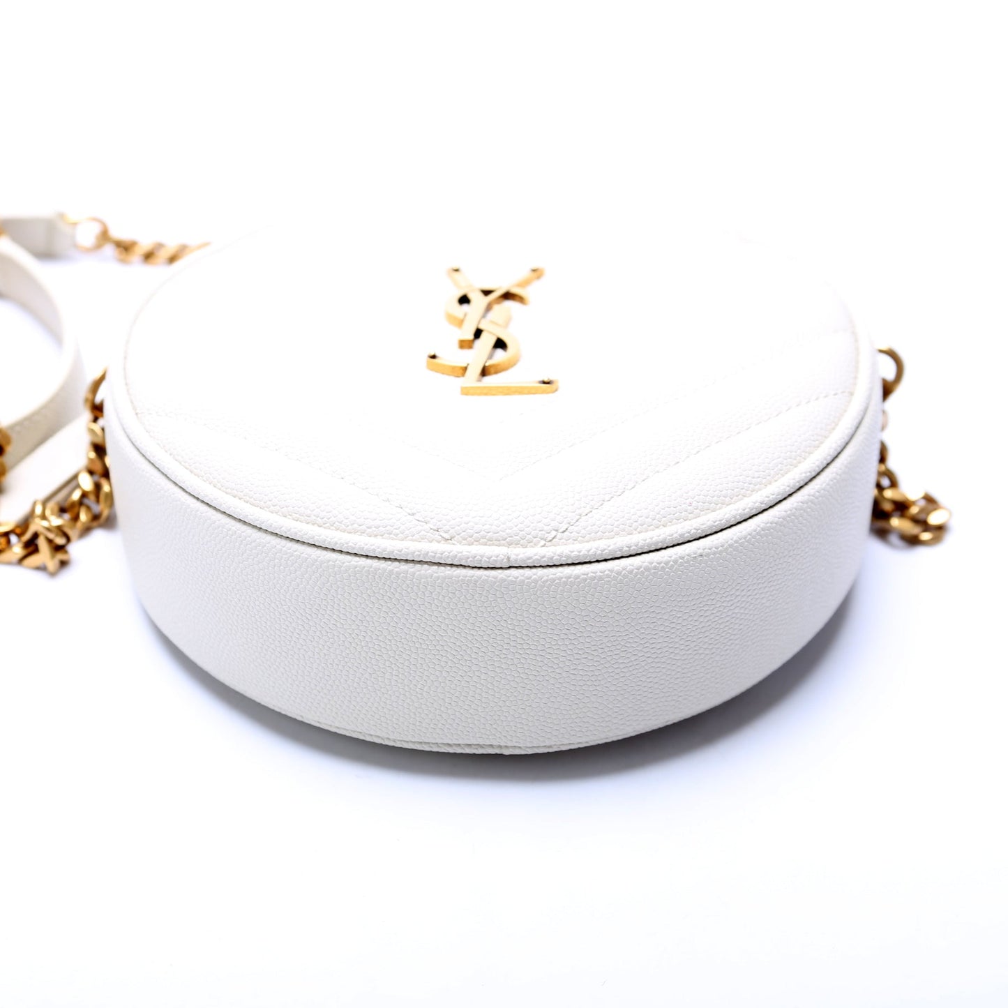 Saint Laurent Grain De Round Camera White Bag