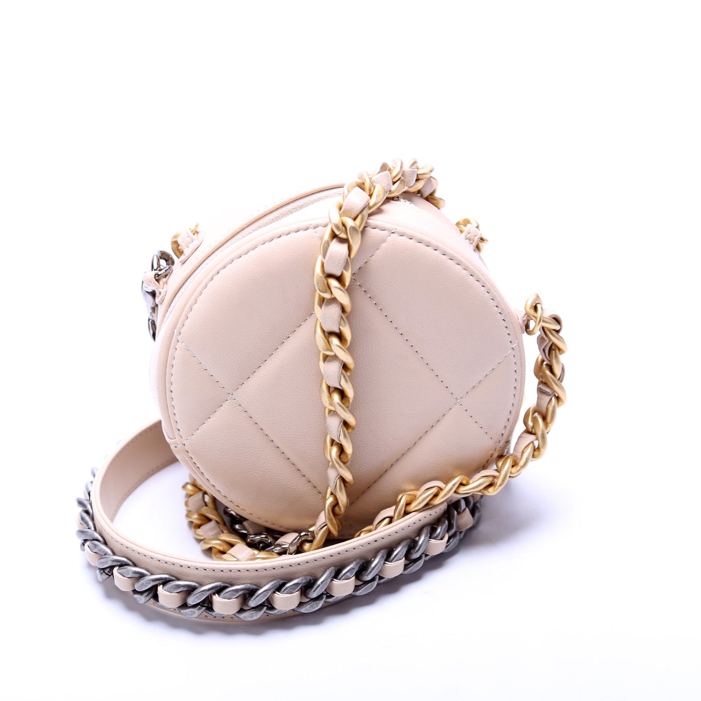 Chanel 19 Round Clutch Goatskin 2M Tan Bag