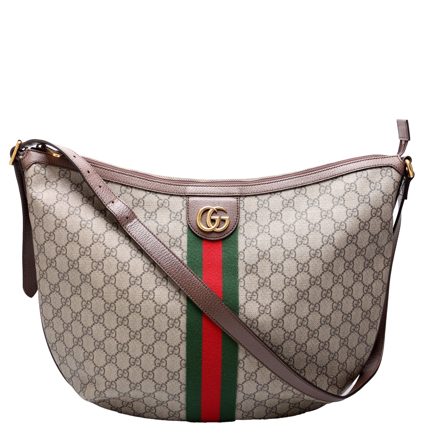 Gucci 547939 Ophidia GG Supreme Half Moon Hobo Large Bag