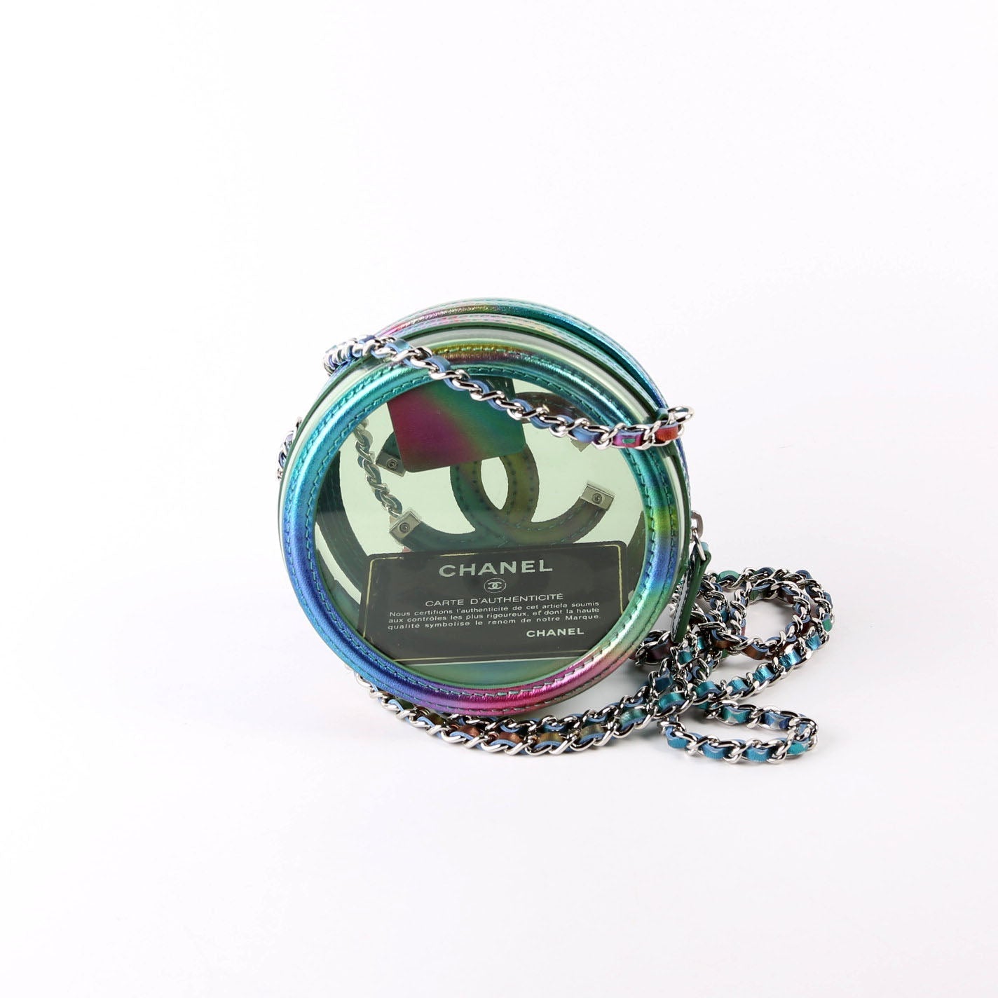Chanel Filigree Round With Chain PVC Lambskin 29M Rainbow Bag