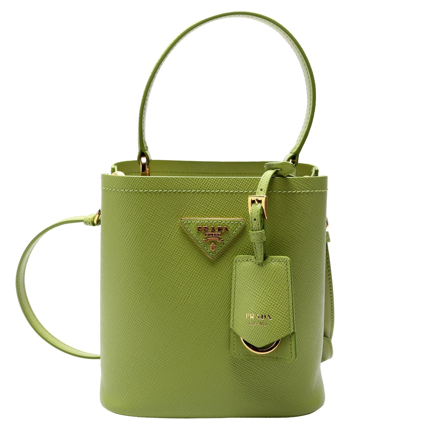 Prada 1BA217 Saffiano Cuir Small Panier Green Bag