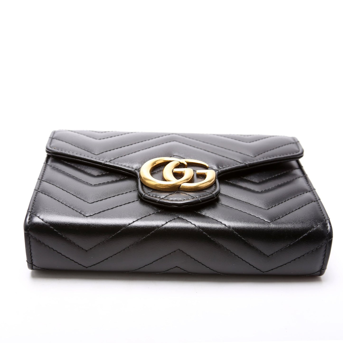 Gucci 474575 Marmont Chain Wallet Black Bag